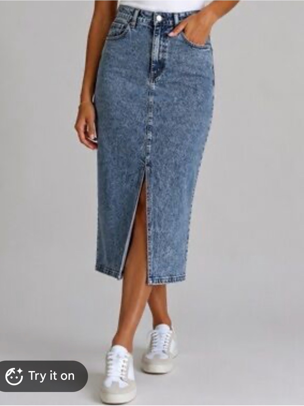 Altar’d State Acid Wash Long Denim Skirt